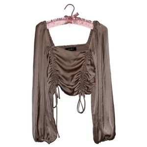 Beige Silky Renaissance Top